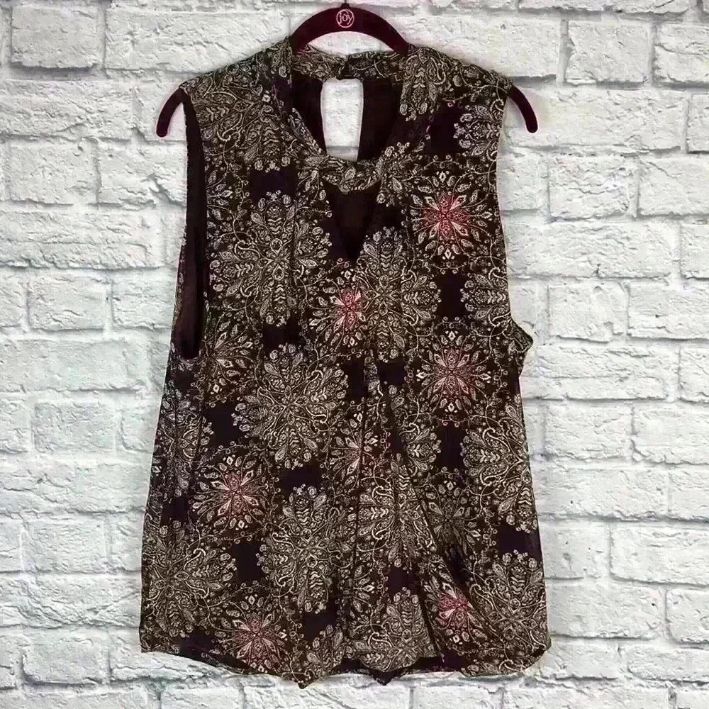Luxology Tank Blouse Floral Print Size XL - Picture 1 of 6
